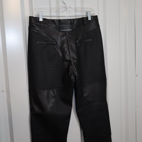 Maniere De Voir Womens Vegan Leather Croc Embossed Lace Up Pants Size 12 NWT - Picture 5 of 13